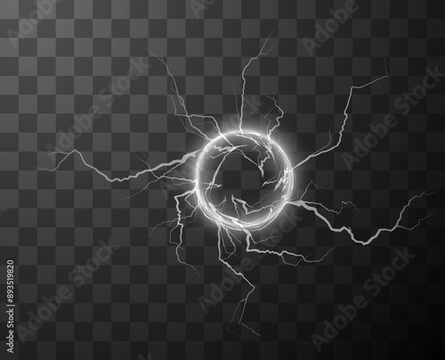 Thunder circle effect vector illustration
