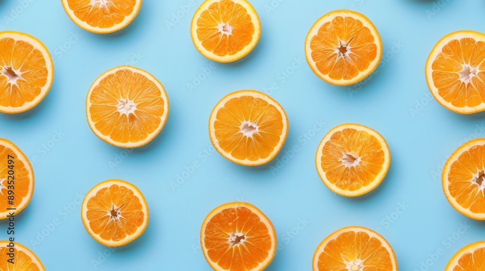Seamless repetitive background pattern of orange fruit slice