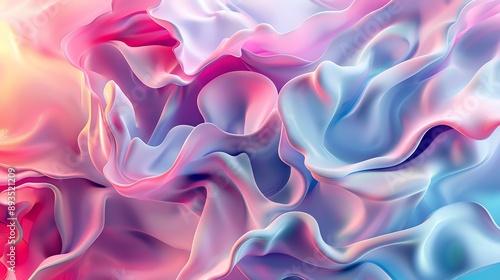 Abstract background with pink and blue liquid swirls.