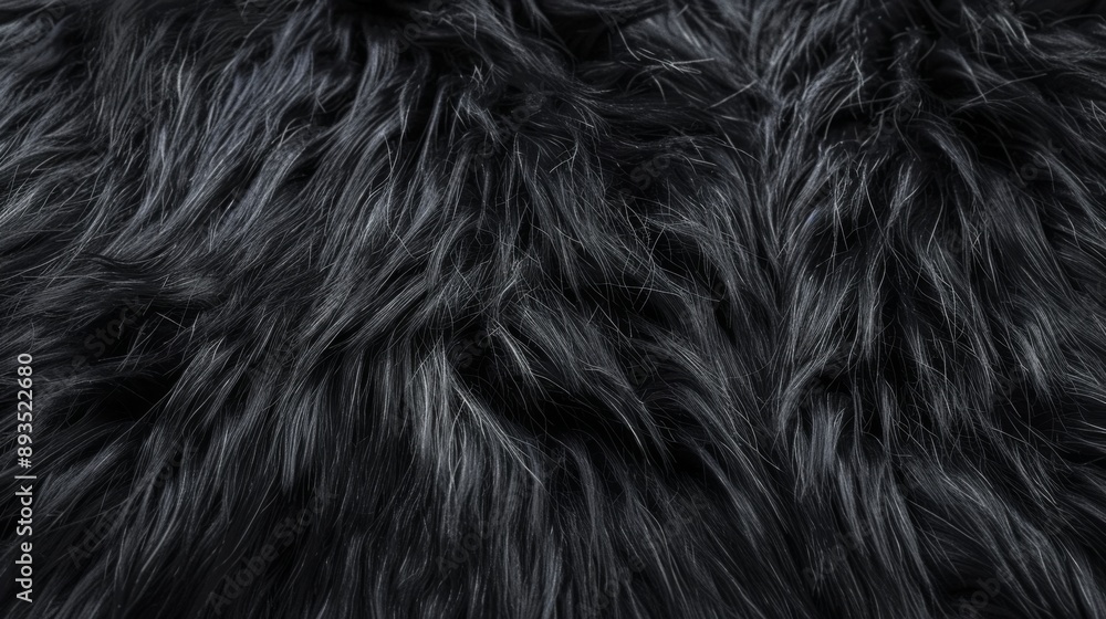 Background and texture of natural black fur animal Background and texture of natural black fur animal