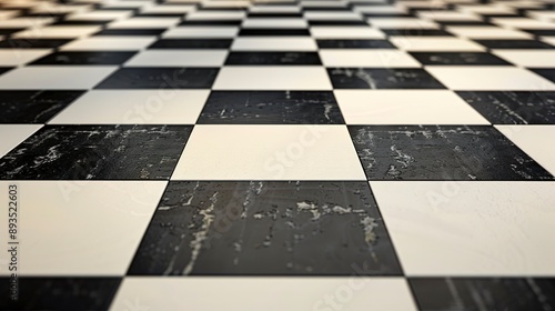 checkerboard chessboard checkered plane in angle perspective tilted vanishing empty floor