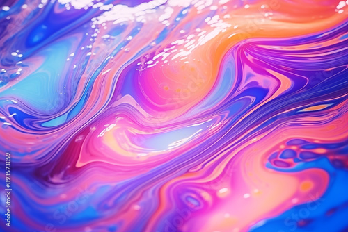 Abstract colorful swirling pattern in pink, purple, and orange tones. Design for wallpaper, poster, print.