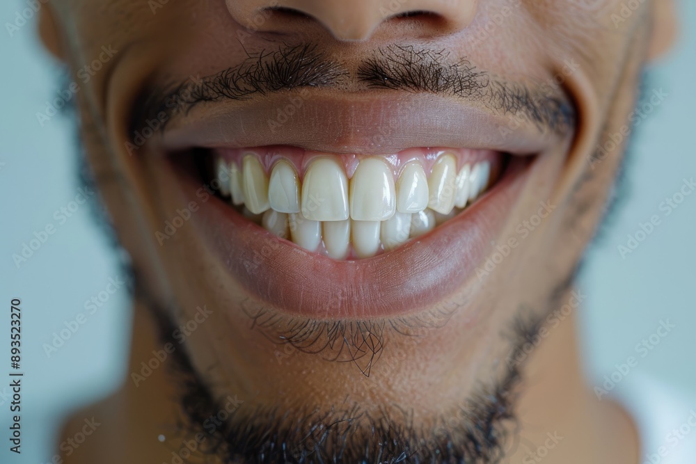Man's shining smile close-up, white healthy teeth. Dentistry charm portrait Man's shining smile close-up, white healthy teeth. Dentistry charm portrait