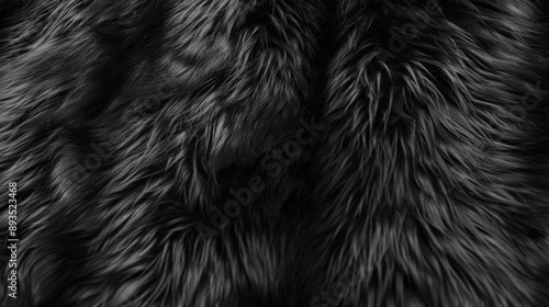 Background and texture of natural black fur animal