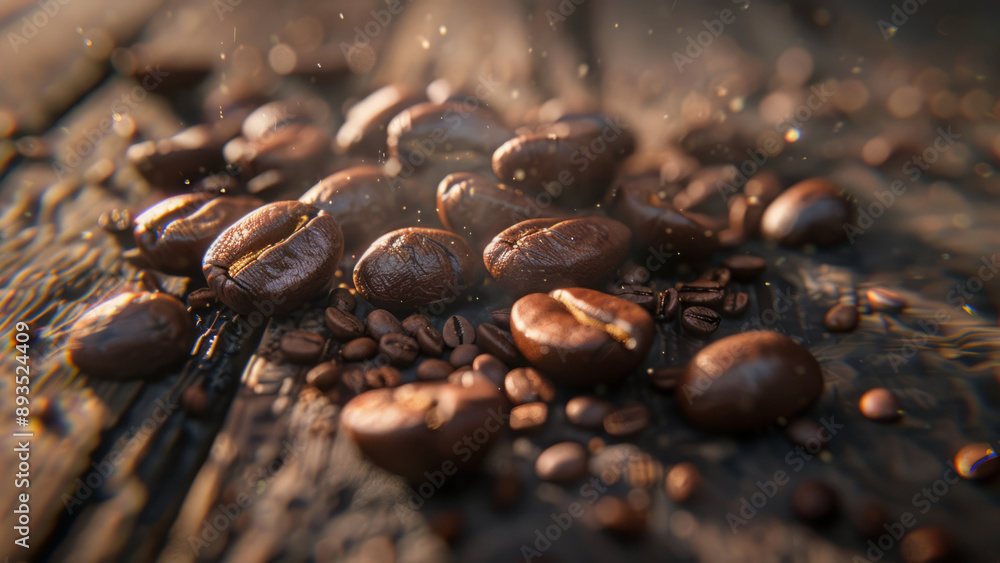 Close-up of Coffee Beans with Rich Aroma Close-up of Coffee Beans with Rich Aroma