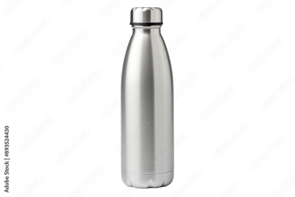 sleek and stylish kids' water bottle with a stainless steel finish and personalized engraving, isolated on a white background sleek and stylish kids' water bottle with a stainless steel finish and personalized engraving, isolated on a white background