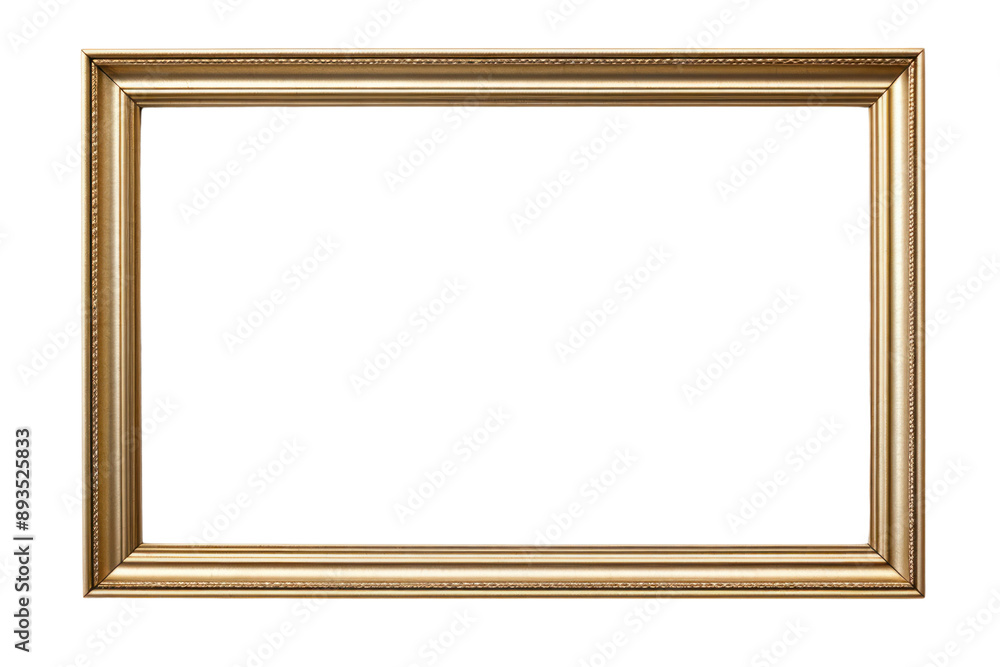 sleek and modern gold metal picture frame with a slightly wider border, isolated on a white background sleek and modern gold metal picture frame with a slightly wider border, isolated on a white background