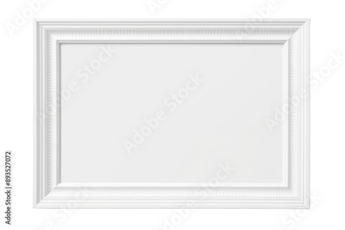 simple white picture frame with a mat, perfect for displaying photos or artwork, isolated on a white background