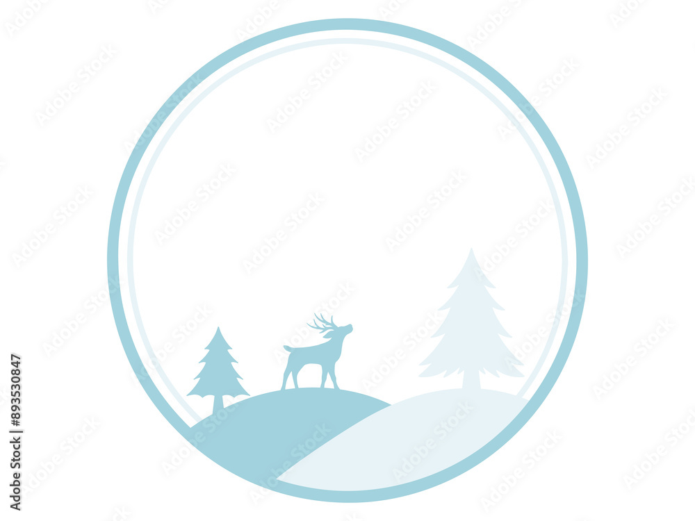 Christmas Frame Deer Tree Background Christmas Frame Deer Tree Background