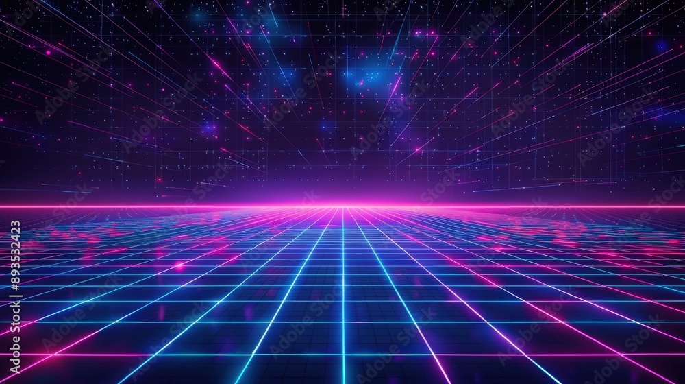 Neon Grid in the Night Neon Grid in the Night