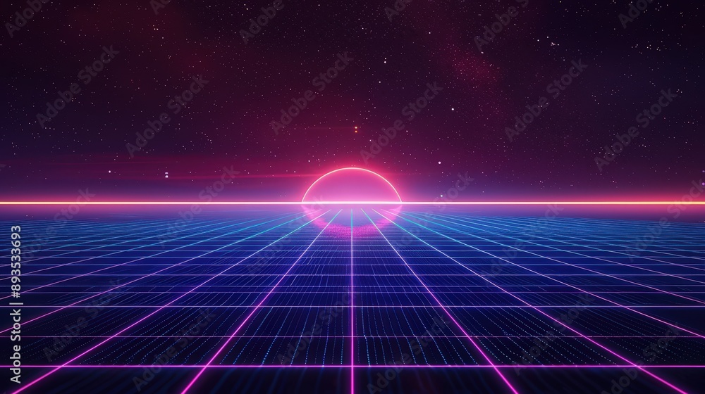Retro Futuristic Synthwave Sunset Retro Futuristic Synthwave Sunset