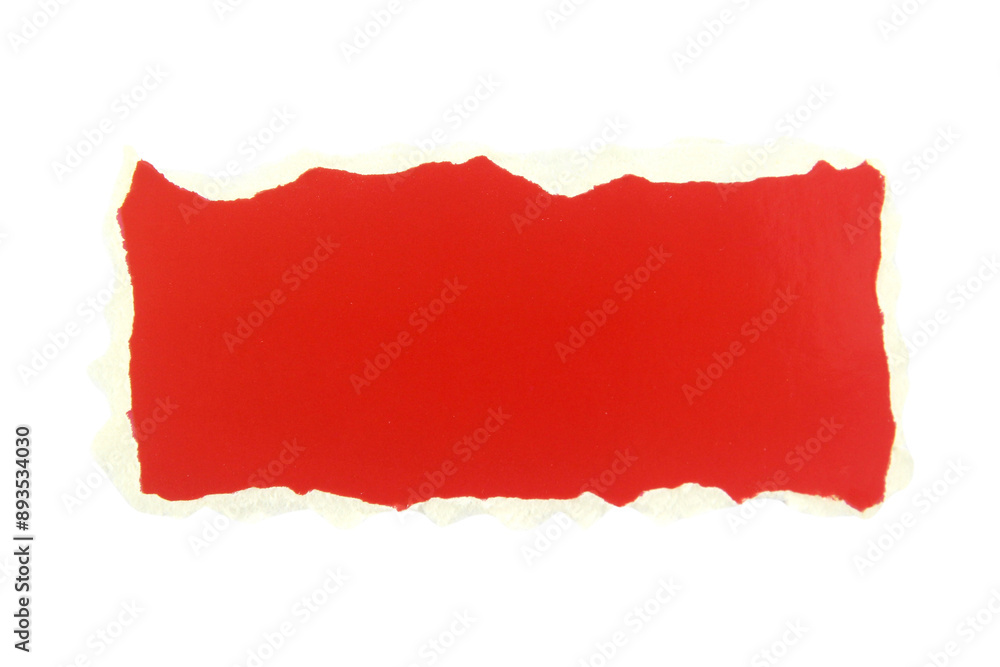 Red piece of ripped paper edge cardboard texture isolated on white background. Red piece of ripped paper edge cardboard texture isolated on white background.