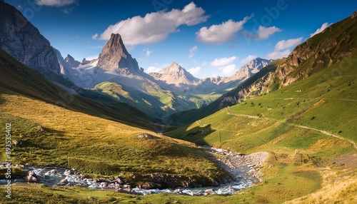 gave d ossau valley pyrenees france photo