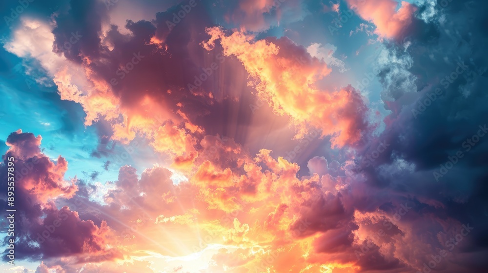 Stunning sunrise or sunset with vibrant sky and clouds. Stunning sunrise or sunset with vibrant sky and clouds.