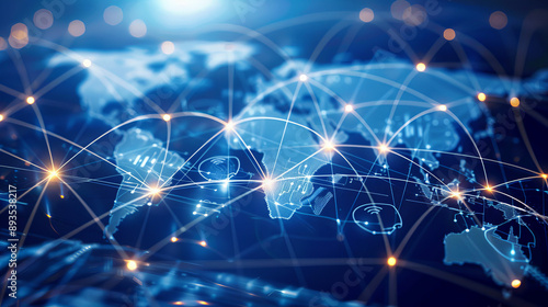 Businesses around the world connect with each other and share information. This includes how they hire people, provide customer service, work together, come up with plans, use technology, and connect 
