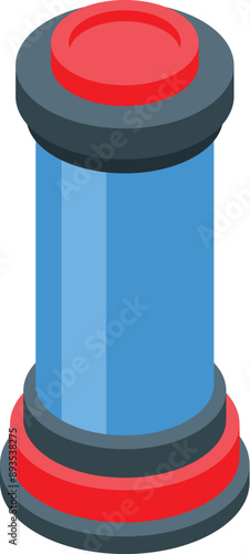 Futuristic cryogenic capsule is holding blue liquid in a lab