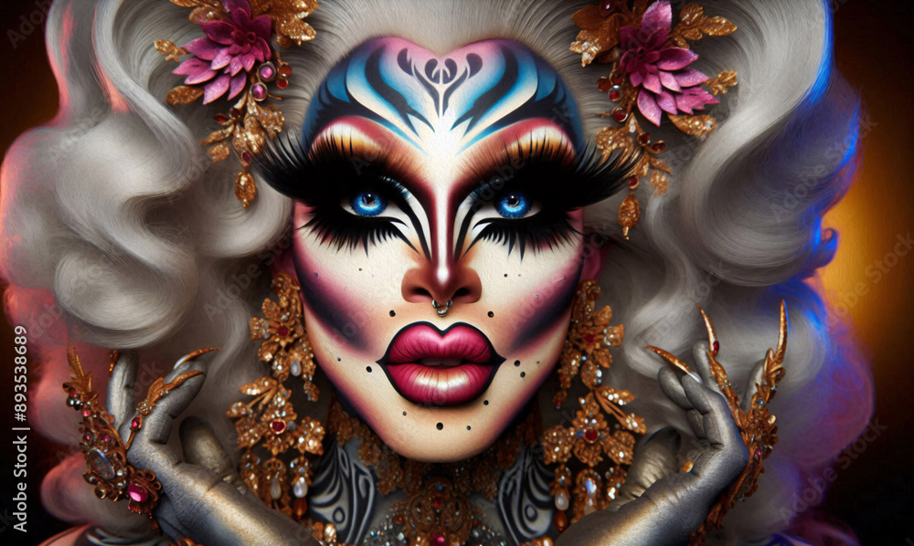 Mystisch geschminkte Dragqueen Mystisch geschminkte Dragqueen