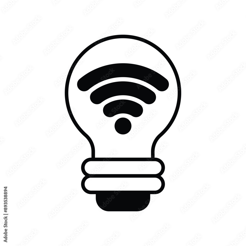 smart light glyph icon with white background vector stock illustration smart light glyph icon with white background vector stock illustration
