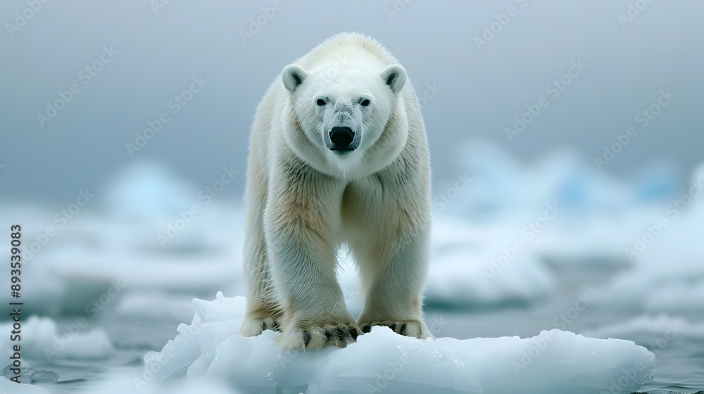 Majestic Polar Bear Standing Tall in the Icy Arctic Wilderness Majestic Polar Bear Standing Tall in the Icy Arctic Wilderness