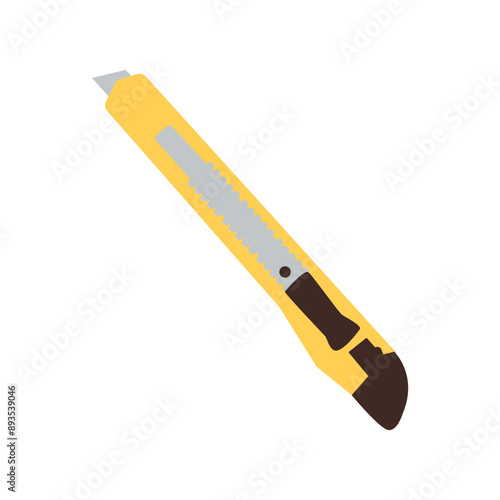 Cuter flat illustration. Vector cuter illustration. Cartoon illustration for school or office cuter, yellow tool isolate on white background.