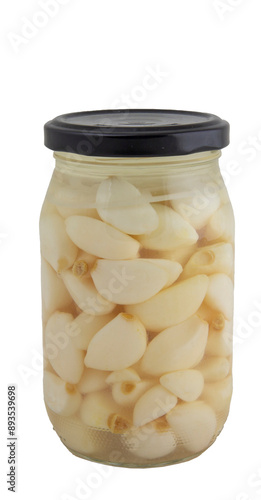 Pickled Garlic in a Glass Jar
