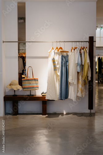 Obraz na płótnie clothes store in shopping mall w salonie