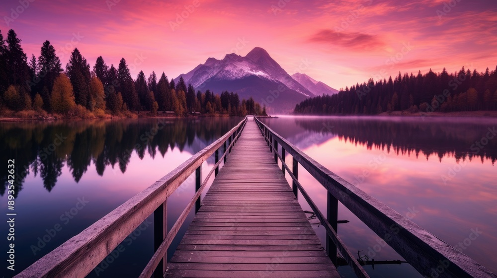 Fototapeta premium sunrise over lake