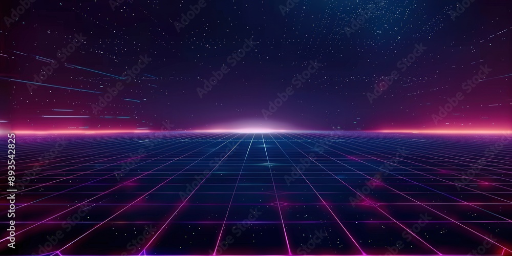 Retro Futuristic Digital Landscape Retro Futuristic Digital Landscape