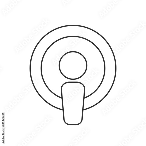 Podcast icon on white. Vector illustration