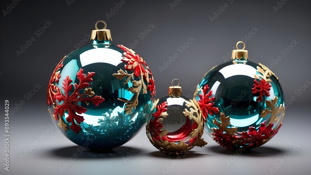 Christmas premium glass ball components, isolated on a clean backdrop, used as ornaments for a new year's festival celebration. Christmas premium glass ball components, isolated on a clean backdrop, used as ornaments for a new year's festival celebration.