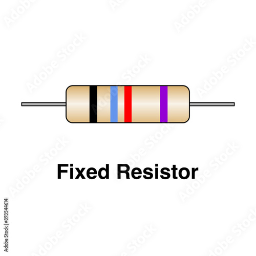 fixed resistor vector illustrarion, bands demonstration, for electrical engineers