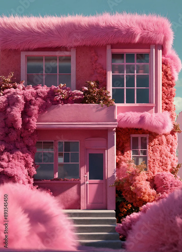 house with flowers