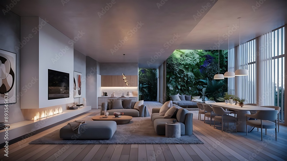 Fototapeta premium Fantastic modern living room home interior.