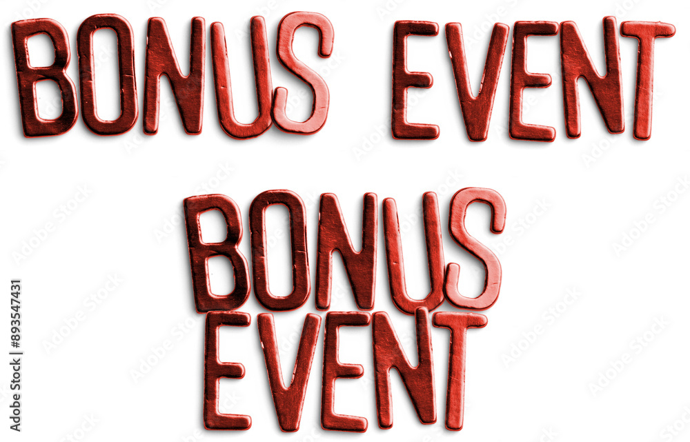 Fototapeta premium Red Metallic Bonus Event Text