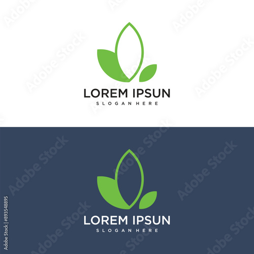 Gradient rounded leaf logo abstract business