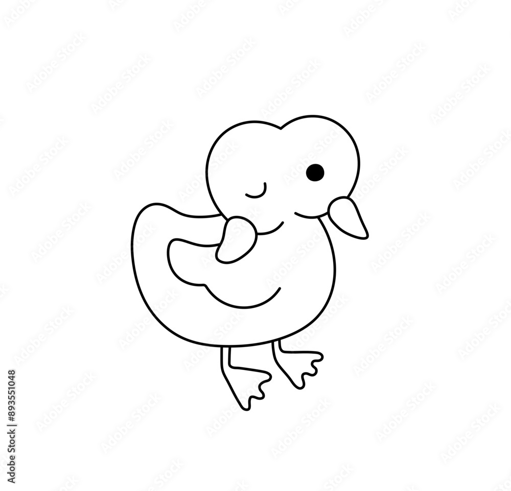 Obraz premium Vector isolated two headed mutant duck tattoo colorless black and white contour line easy drawing