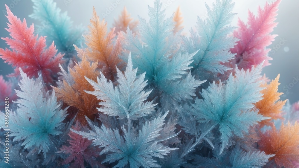 colorful frost crystals abstract background design colorful frost crystals abstract background design