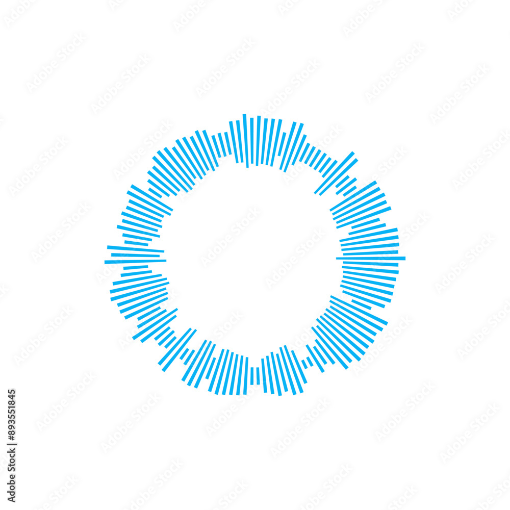 Blue sound wave radial pattern vector illustration Blue sound wave radial pattern vector illustration