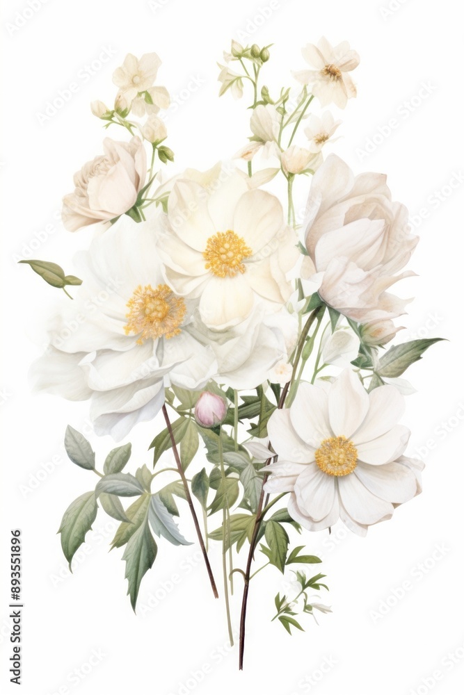 Fototapeta premium White wedding flower bouquet blossom plant petal.