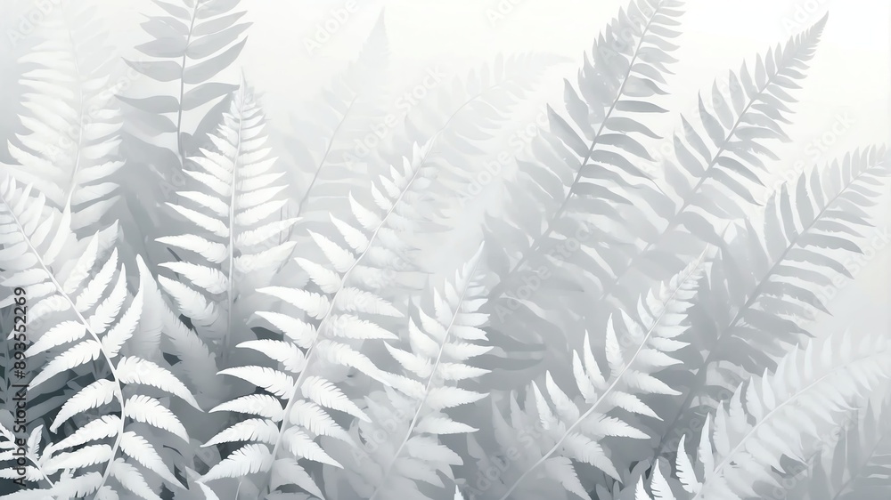 white fern leaves abstract background design white fern leaves abstract background design