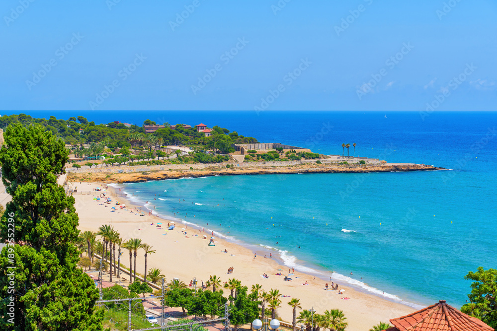 Stunning Coastal View of Tarragona's Sandy Beach Stunning Coastal View of Tarragona's Sandy Beach