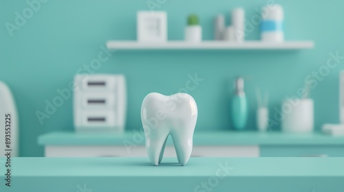 Digital illustration of a patient with tooth pain visiting a dentist, showing concern and care, modern clinic setting