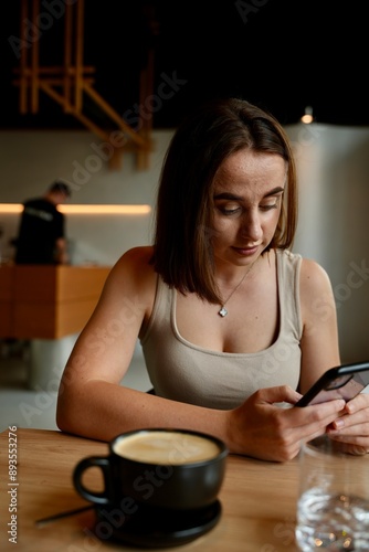 woman in cafe photo