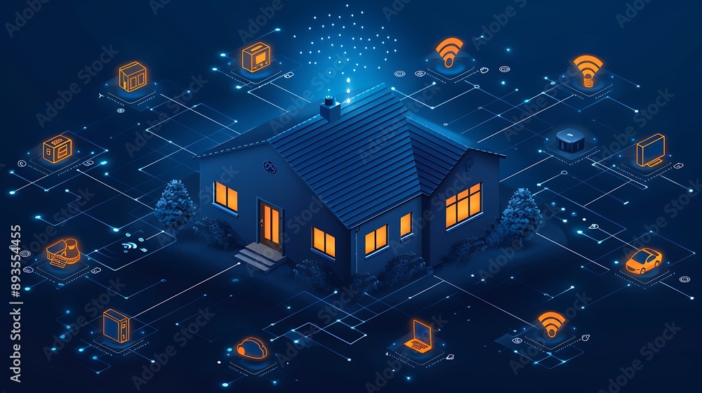 Naklejka premium Modern Smart Home Technology