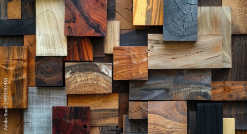 Exotic Wood Collection: Samples of Beech, Black, and Various Woods for Cabinetry