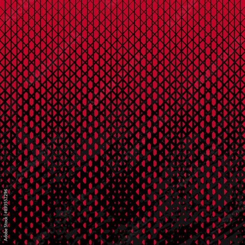 black red triangle halftone background with dark gray spray paint vector