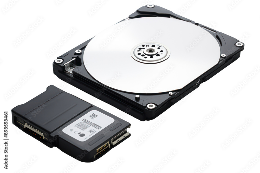 laptop with a large hard drive or SSD for ample storage, isolated on a white background. laptop with a large hard drive or SSD for ample storage, isolated on a white background.