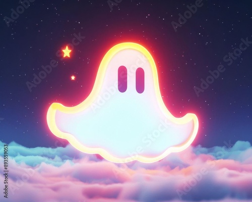 Enigmatic PumpkinHeaded Ghost Gliding Through a Mysterious Fog on a Spooky Night photo