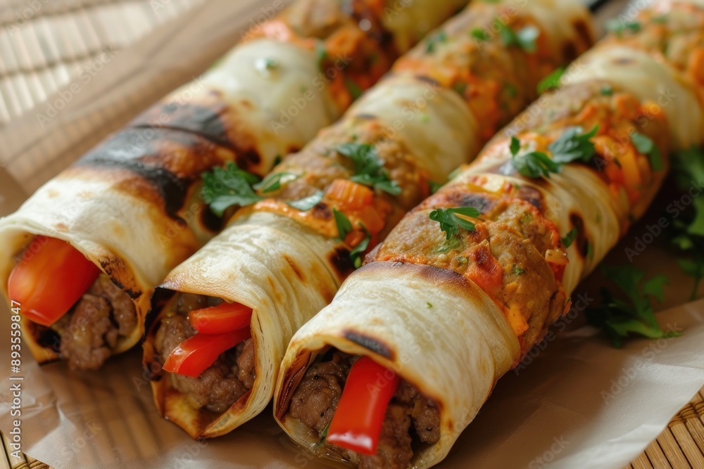 Wrap kebab food vegetable appetizer. Wrap kebab food vegetable appetizer.
