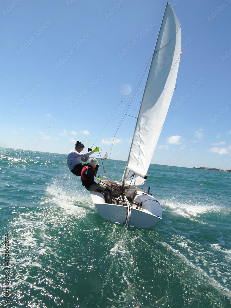 Naklejka premium sailing regatta in sea
